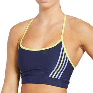 Splendid Studio sports bra navy blue stripe active athletic tie back new Medium